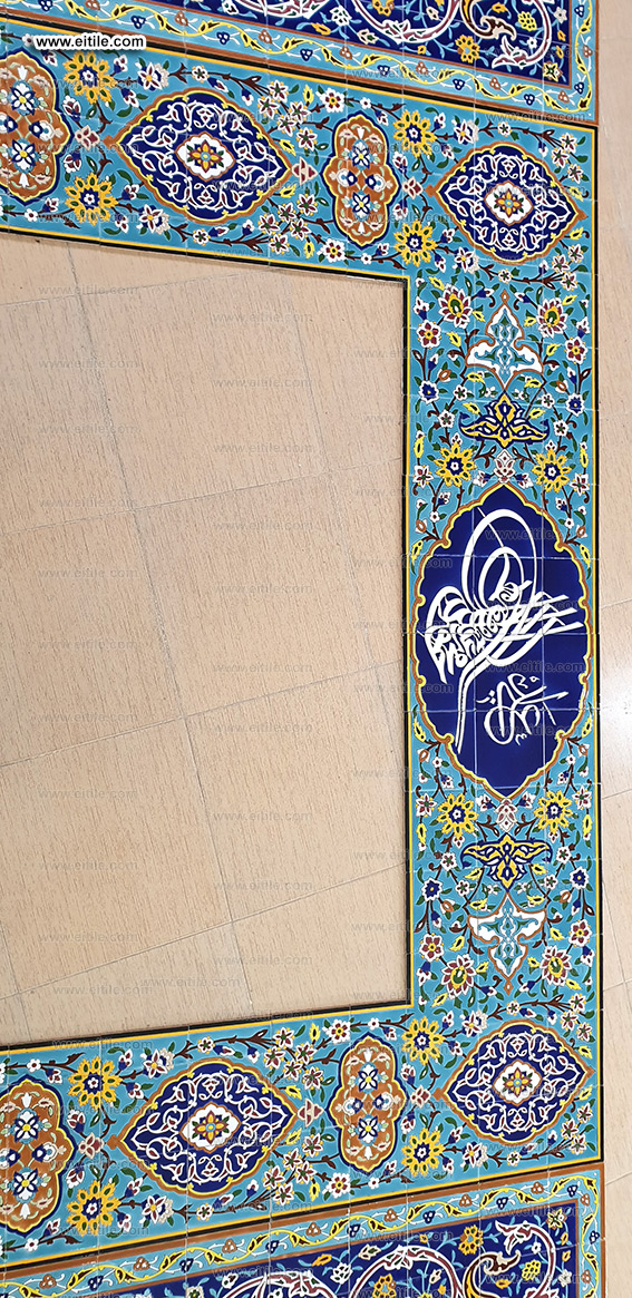 Entrance door decoration with handmade tile panels, www.eitile.com