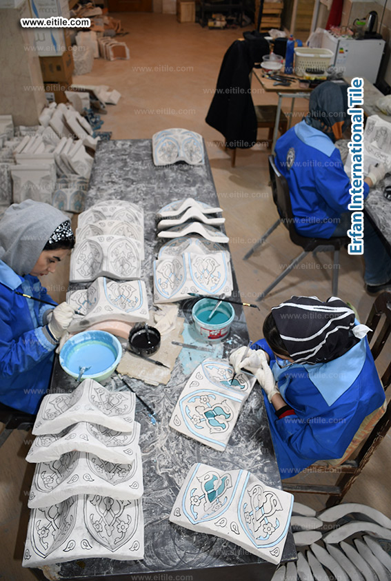 Samarkand Imam Al Moturidi's mausoleum dome glazed ceramic renovation work, www.eitile.com