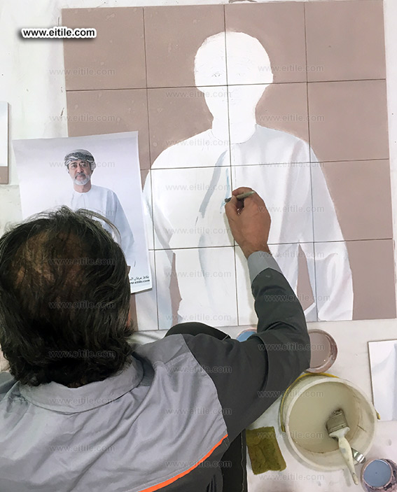 Drawing Oman New Sultan picture on tiles, www.eitile.com
