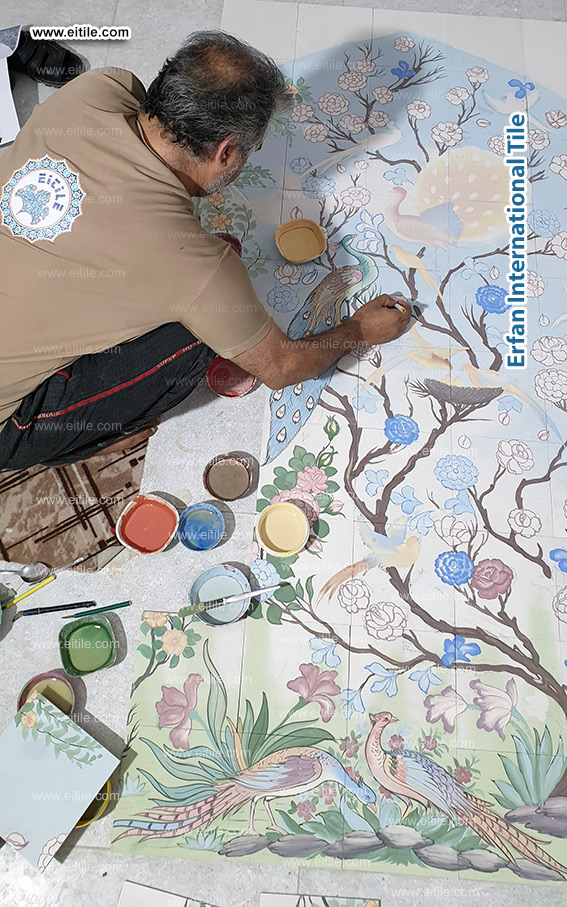 Supplier of handmade tiles with pictures of flowers and trees, www.eitile.com Supplier of handmade tiles with pictures of flowers and trees, www.eitile.com