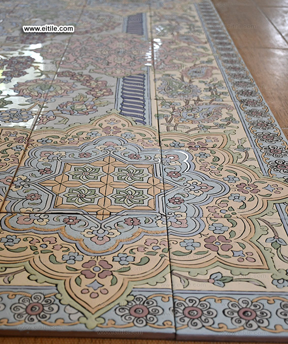 Floor carpet design on handmade tiles, www.eitile.com