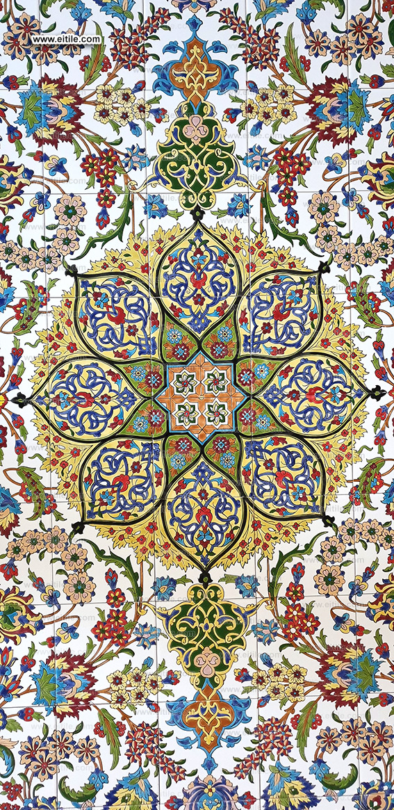 Floor carpet design on handmade tiles, www.eitile.com