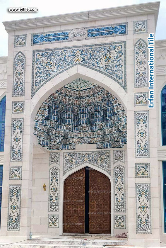 Supplier of Islamic tile panels for Eydhafushi mosque in Maldives, www.eitile.com