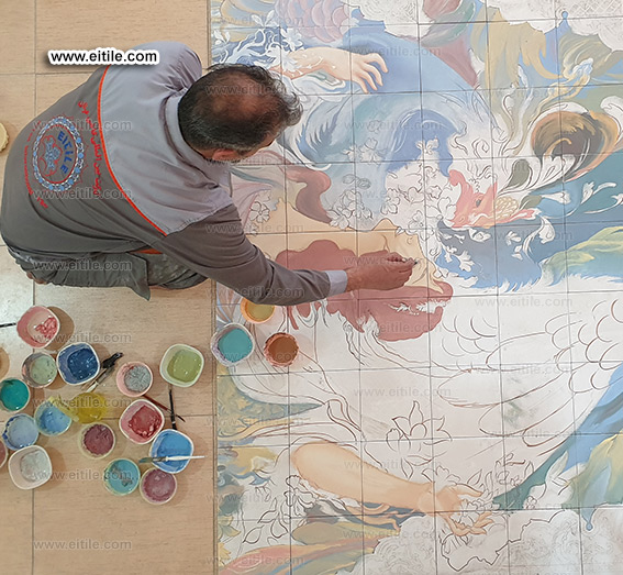 Painting special tile panels, www.eitile.com