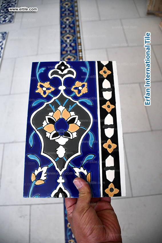 "Create a rich, architectural feel with Eitile’s custom wainscoting tiles (Dado tiles), www.eitile.com."