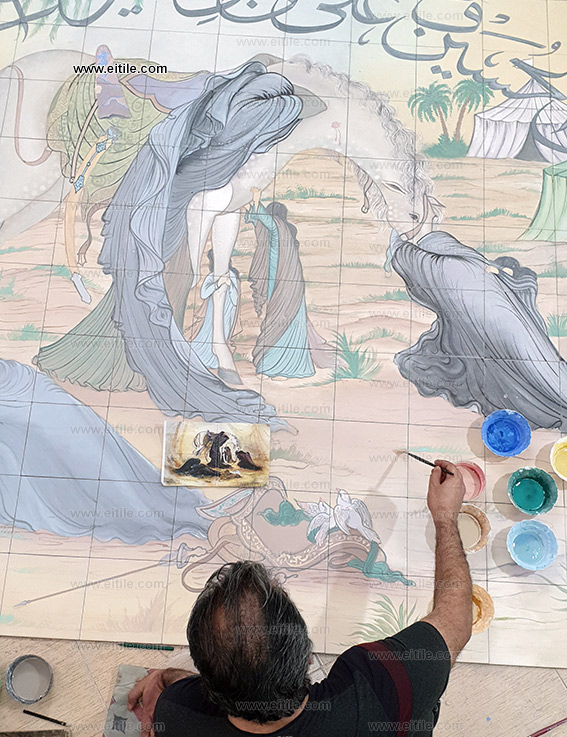 Ashura painting on handmade tiles, www.eitile.com