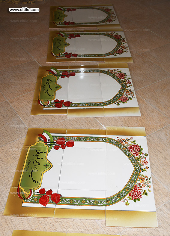 Face painting on handmade tile panel, www.eitile.com