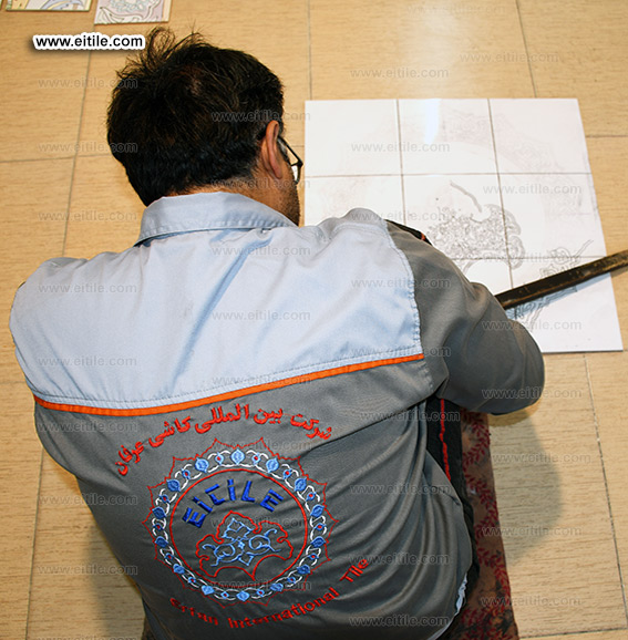 Designing and manufacturing company logo on handmade tiles, www.eitile.com