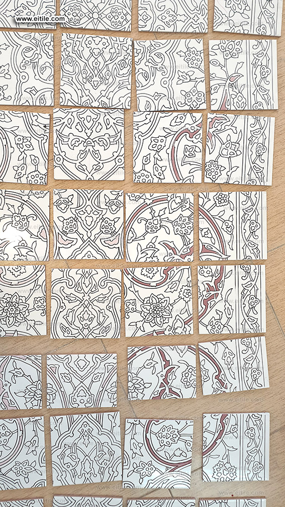 Entrance door decoration with handmade tile panels, www.eitile.com