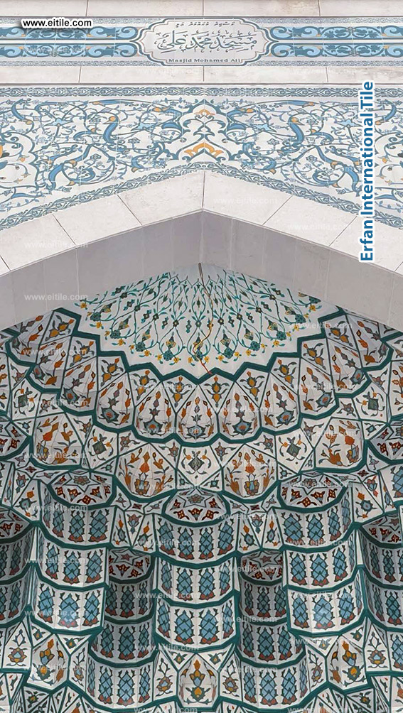 Mukarnas tile supplier for Mohammed Ali Mosque in Eydhafushi mosque, Maldives, www.eitile.com Mukarnas tile supplier for Mohammed Ali Mosque in Eydhafushi mosque, Maldives, www.eitile.com
