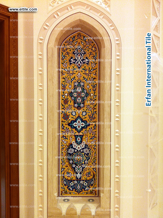 Installed in key palace interiors, Eitile’s floral mosaic tile panels now permanently decorate Oman's royal walls, www.eitile.com Installed in key palace interiors, Eitile’s floral mosaic tile panels now permanently decorate Oman's royal walls, www.eitile.com