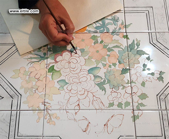 Hand painting on tiles, www.eitile.com