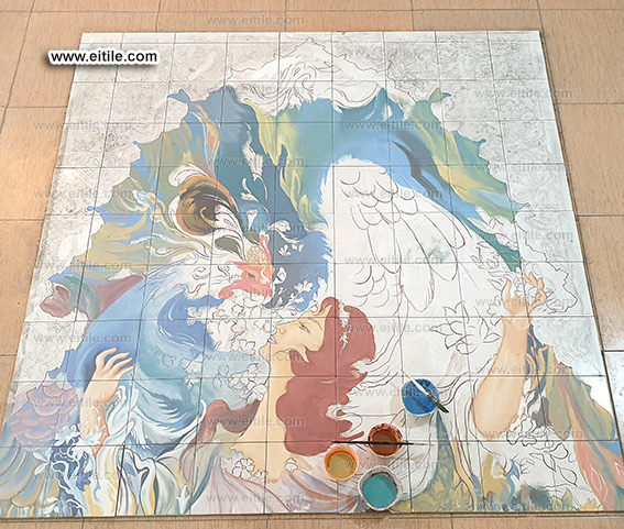 Piece of art on tile panel from Iran, www.eitile.com